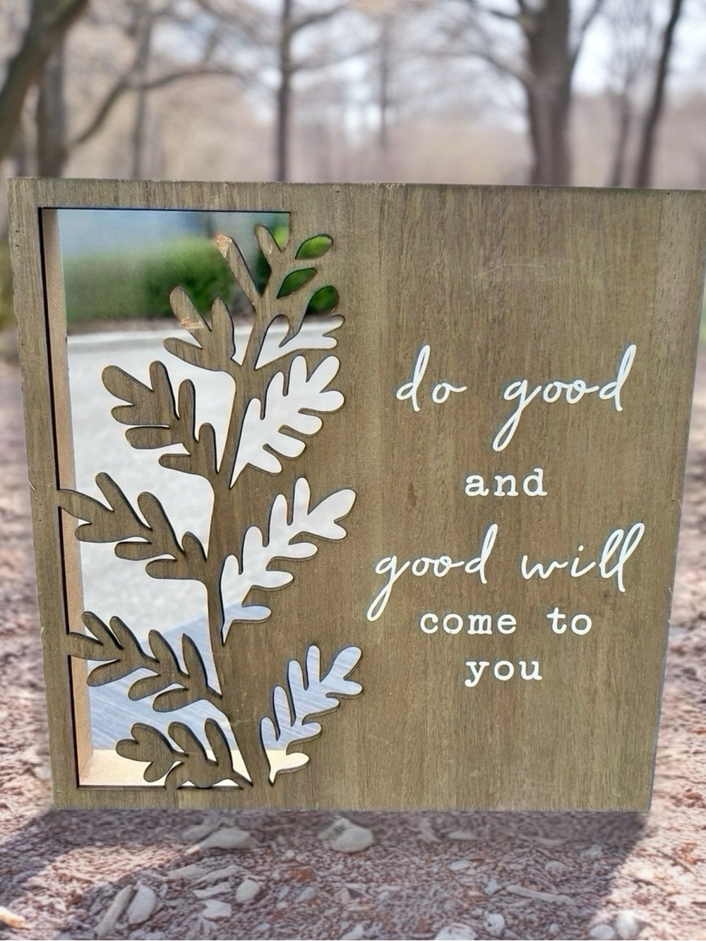 Rustic Farmhouse Country & Cottage Cute Wood Sign Home Table Decor 10"x10"